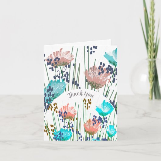 Abstracte Floral Botanical bedankkaart (Voorkant)