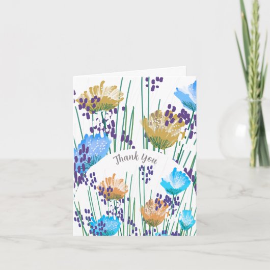 Abstracte Floral Botanical bedankkaart (Voorkant)