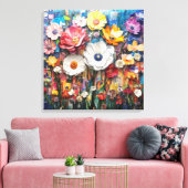 Abstracte Floral Canvas Art Afdruk (Insitu (Woonkamer))