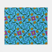 Abstracte Floral Fleece Blanket Deken (Voorkant (Horizontaal))