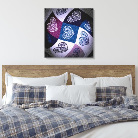 Abstracte Floral Heart met licht effect Canvas Art (Insitu (Slaapkamer))