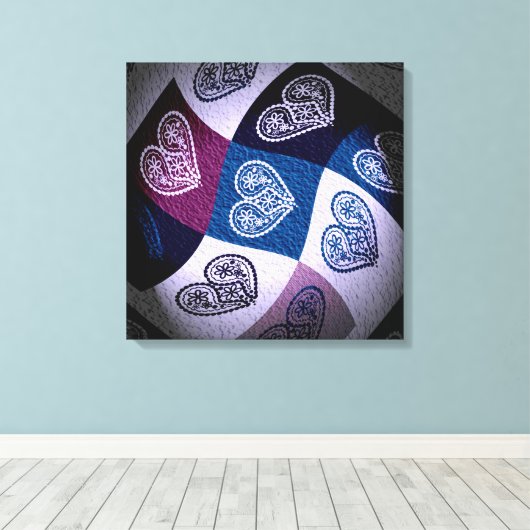 Abstracte Floral Heart met licht effect Canvas Art (Insitu (Houten vloer))