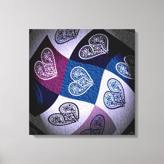 Abstracte Floral Heart met licht effect Canvas Art Afdruk (Voorkant)