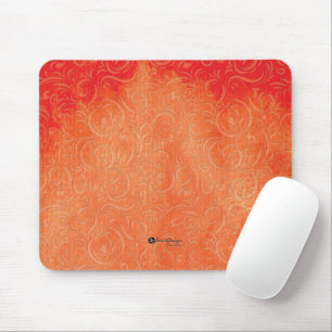 Abstracte Floral in de Oranje Stains Background Muismat