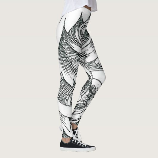 Abstracte Floral Line Art Leggings (Rechts)
