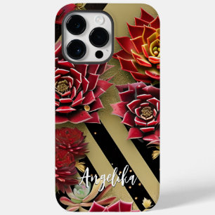 Abstracte Floral met de minimale hoeveelheid rood Case-Mate iPhone 14 Pro Max Hoesje