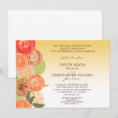 Abstracte Floral Ombre Fall Wedding Invite Kaart (Voorkant / Achterkant)