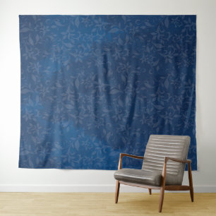 Abstracte Floral op de achtergrond van de Navy Blu Wandkleed