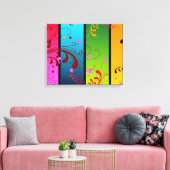 Abstracte Floral PanelsFl Canvas Afdruk (Insitu (Woonkamer))
