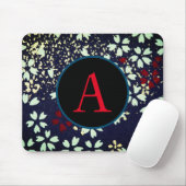 ABSTRACTE FLORAL PATTERN CUSTOM INITIAAL Mousepad Muismat (Met muis)