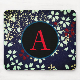 ABSTRACTE FLORAL PATTERN CUSTOM INITIAAL Mousepad Muismat