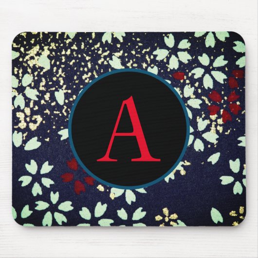 ABSTRACTE FLORAL PATTERN CUSTOM INITIAAL Mousepad Muismat (Voorkant)