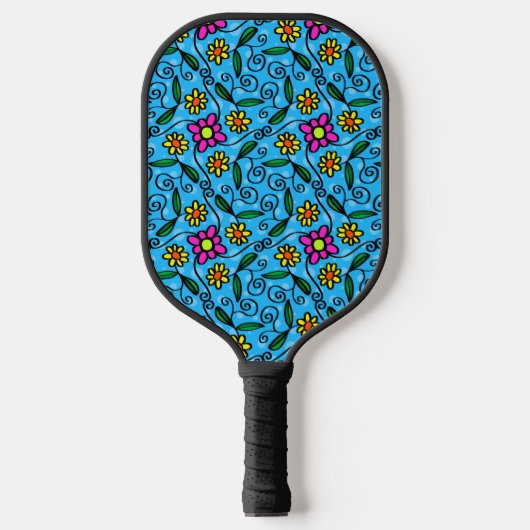 Abstracte Floral Pickleball Paddle (Voorkant)