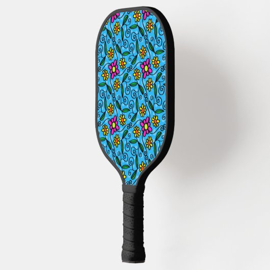 Abstracte Floral Pickleball Paddle (Links)