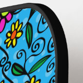 Abstracte Floral Pickleball Paddle (Links Detail)