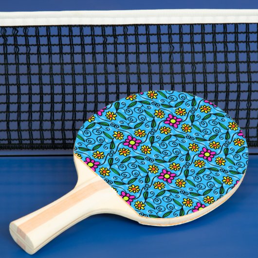 Abstracte Floral Ping Pong Paddle Tafeltennisbatje (Insitu)