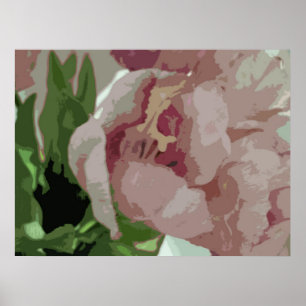 Abstracte Floral - Roze Tulpen 6 Poster