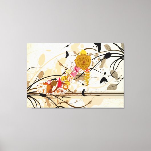Abstracte Floral Shoe Wrapped Canvas (Voorkant)