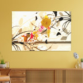 Abstracte Floral Shoe Wrapped Canvas (Insitu (Woonkamer))