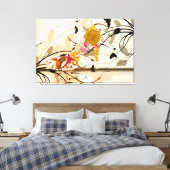 Abstracte Floral Shoe Wrapped Canvas (Insitu (Slaapkamer))