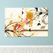 Abstracte Floral Shoe Wrapped Canvas (Insitu (Houten vloer))