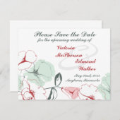 Abstracte Floral slaat de datum op Save The Date (Voorkant / Achterkant)