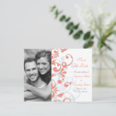 Abstracte Floral sparen de Kaart van de Datum (Staand voorkant)