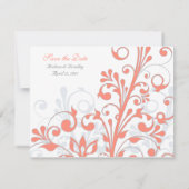 Abstracte Floral sparen de Kaart van de Datum (Achterkant)