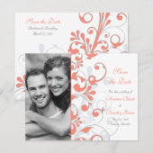 Abstracte Floral sparen de Kaart van de Datum (Voorkant / Achterkant)