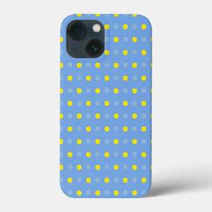 Abstracte Floral van Gele Gerberas op Baby Blue iPhone 13 Mini Hoesje