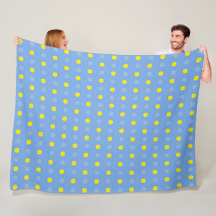 Abstracte Floral van Gele Gerberas op Baby Blue Fleece Deken