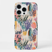 Abstracte Floral Vase Art Design in Warme Pastels iPhone Hoesje (Achterkant)