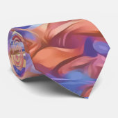 Abstracte Floral Waterverf kleurrijk Stropdas (Opgerold)