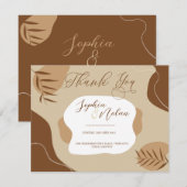 Abstracte Floral Weddenschap Hartelijk dank Bedankkaart (Voorkant / Achterkant)