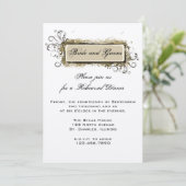 Abstracte Floral Wedding Rehearsal Dinner Invite Kaart (Staand voorkant)