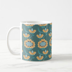 abstracte florale flora met retro-stijl naadloos p koffiemok