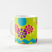 Abstracte florale happy 11oz koffie mok (Voorkant links)