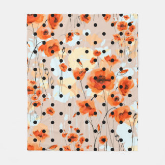 Abstracte florale naadloos patroon met veldpapil fleece deken