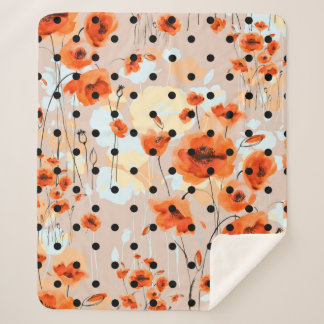 Abstracte florale naadloos patroon met veldpapil sherpa deken