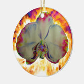 Abstracte florale tropische orchidee schilderij keramisch ornament (Links)