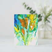 Abstracte florale waterverf briefkaart (Staand voorkant)
