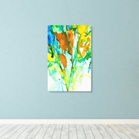 Abstracte florale waterverf canvas afdruk (Insitu (Houten vloer))