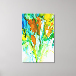 Abstracte florale waterverf canvas afdruk