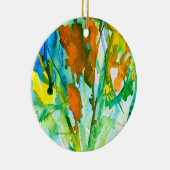 Abstracte florale waterverf keramisch ornament (Rechts)