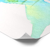 Abstracte florale waterverf poster (Hoek)