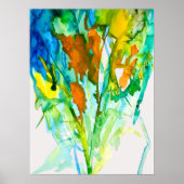 Abstracte florale waterverf poster (Voorkant)