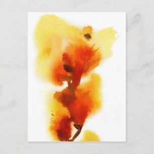 Abstracte florale waterverf schilderijen 2 briefkaart