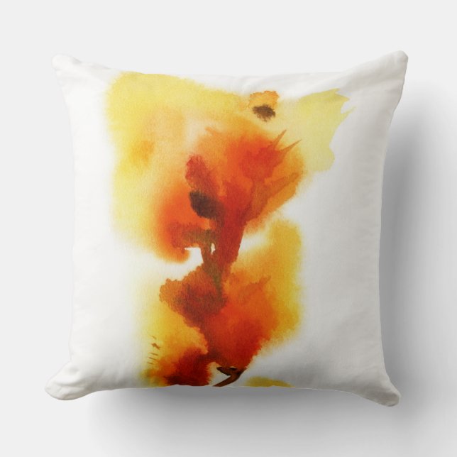 Abstracte florale waterverf schilderijen 2 kussen (Voorkant)