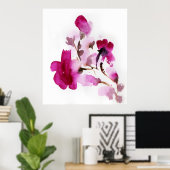 Abstracte florale waterverf schilderijen 2 poster (Thuiskantoor)