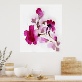 Abstracte florale waterverf schilderijen 2 poster (Keuken)